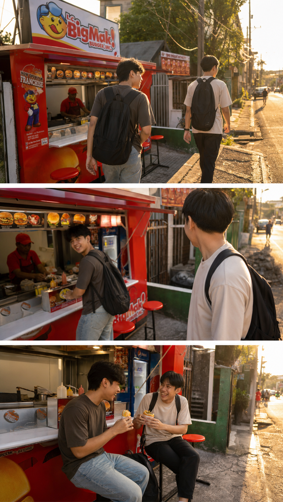 Students stopping at an LC Big Mak stall after school
